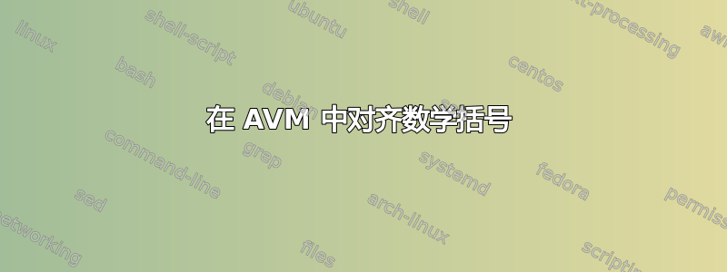 在 AVM 中对齐数学括号