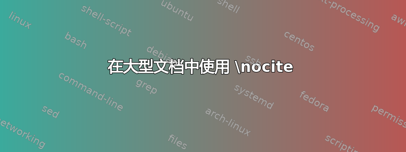 在大型文档中使用 \nocite