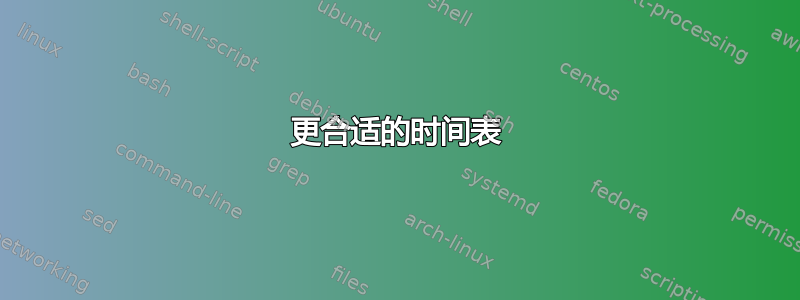 更合适的时间表