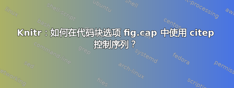 Knitr：如何在代码块选项 fig.cap 中使用 citep 控制序列？