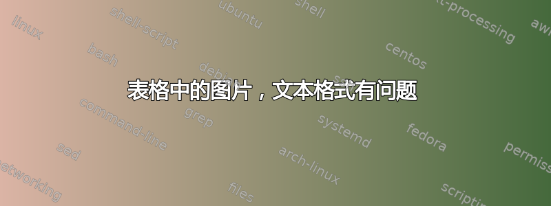 表格中的图片，文本格式有问题