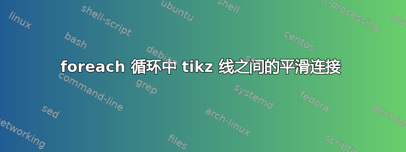 foreach 循环中 tikz 线之间的平滑连接