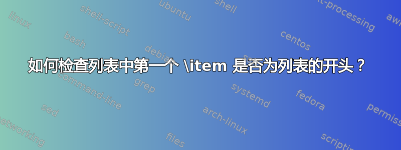 如何检查列表中第一个 \item 是否为列表的开头？