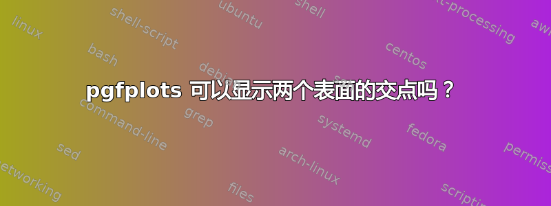 pgfplots 可以显示两个表面的交点吗？