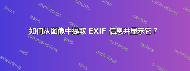 如何从图像中提取 EXIF 信息并显示它？