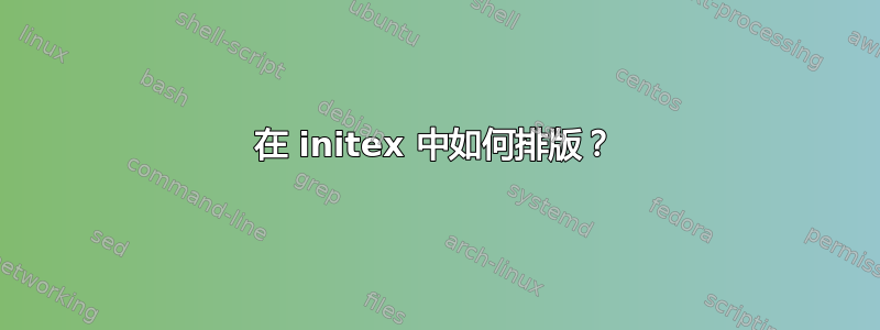 在 initex 中如何排版？