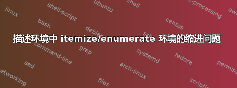 描述环境中 itemize/enumerate 环境的缩进问题