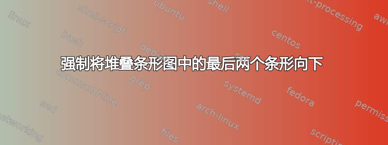 强制将堆叠条形图中的最后两个条形向下