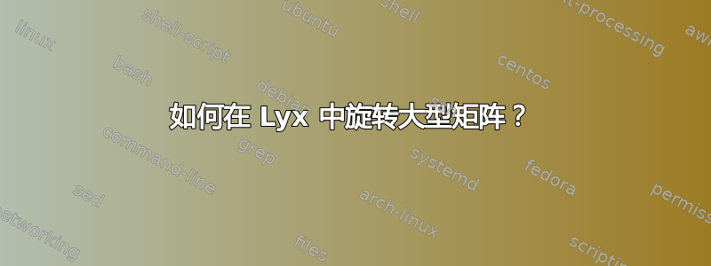 如何在 Lyx 中旋转大型矩阵？