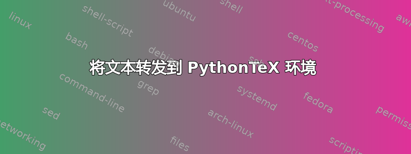 将文本转发到 PythonTeX 环境