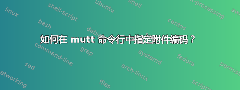 如何在 mutt 命令行中指定附件编码？