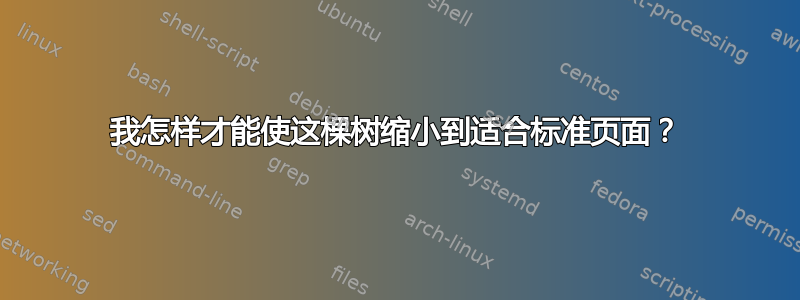 我怎样才能使这棵树缩小到适合标准页面？