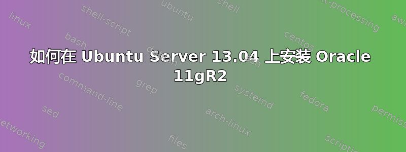 如何在 Ubuntu Server 13.04 上安装 Oracle 11gR2