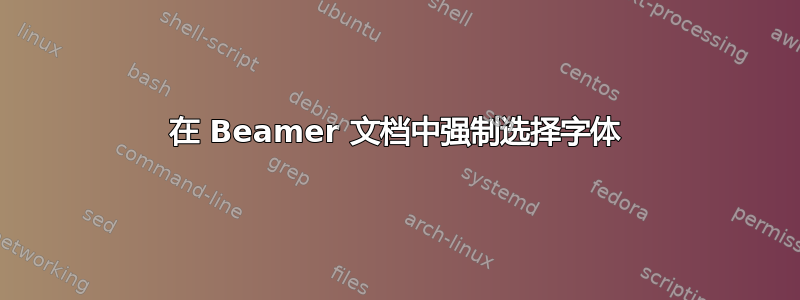 在 Beamer 文档中强制选择字体