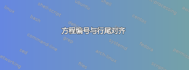 方程编号与行尾对齐