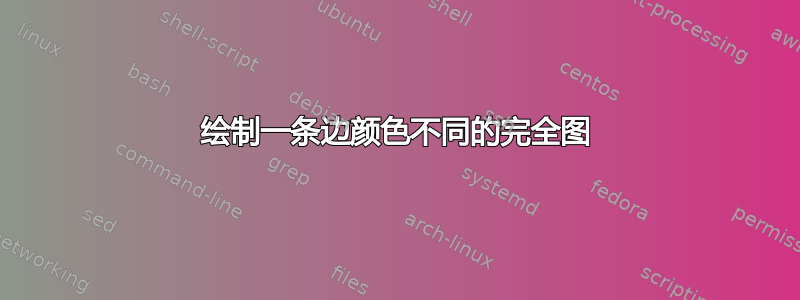 绘制一条边颜色不同的完全图