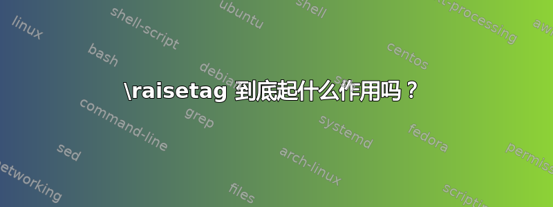 \raisetag 到底起什么作用吗？