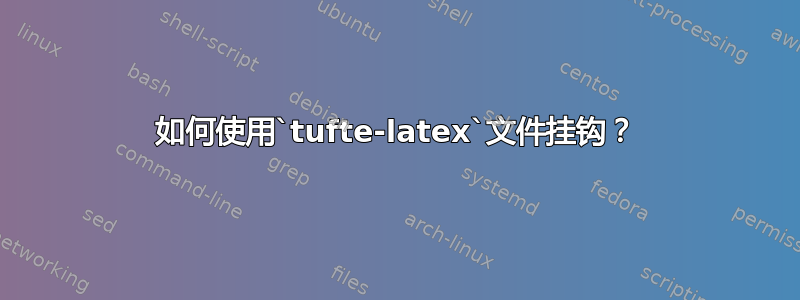 如何使用`tufte-latex`文件挂钩？