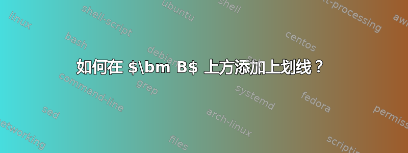 如何在 $\bm B$ 上方添加上划线？