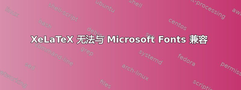 XeLaTeX 无法与 Microsoft Fonts 兼容