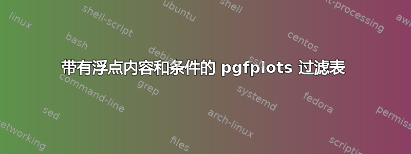 带有浮点内容和条件的 pgfplots 过滤表