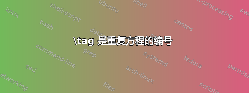 \tag 是重复方程的编号