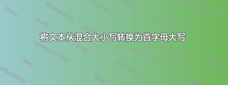 将文本从混合大小写转换为首字母大写