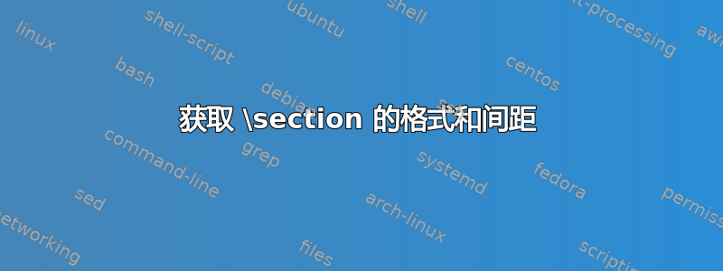 获取 \section 的格式和间距