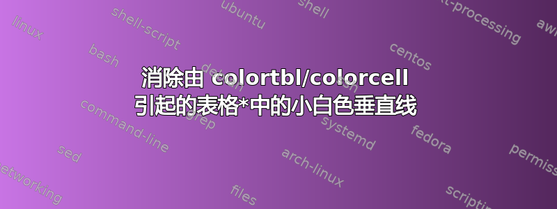 消除由 colortbl/colorcell 引起的表格*中的小白色垂直线