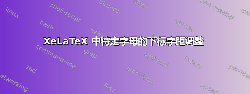 XeLaTeX 中特定字母的下标字距调整