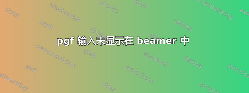 pgf 输入未显示在 beamer 中