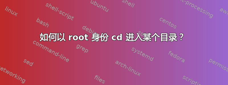 如何以 root 身份 cd 进入某个目录？