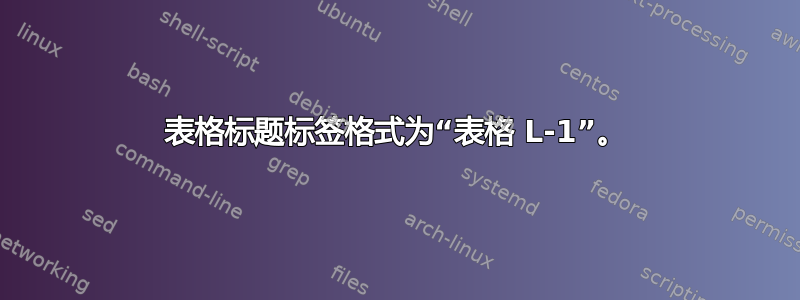 表格标题标签格式为“表格 L-1”。