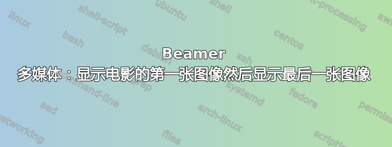 Beamer 多媒体：显示电影的第一张图像然后显示最后一张图像