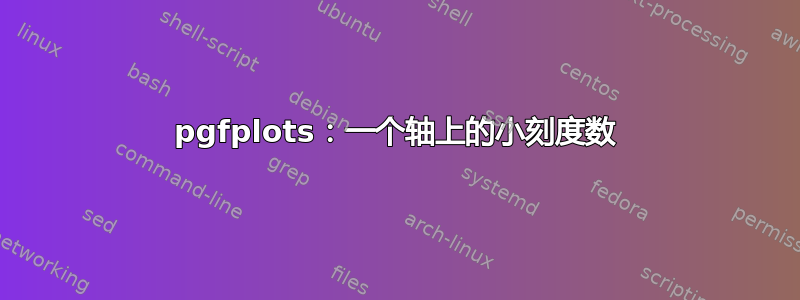 pgfplots：一个轴上的小刻度数