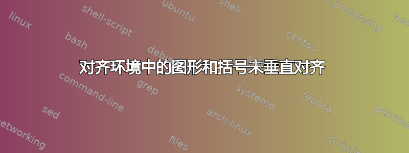 对齐环境中的图形和括号未垂直对齐