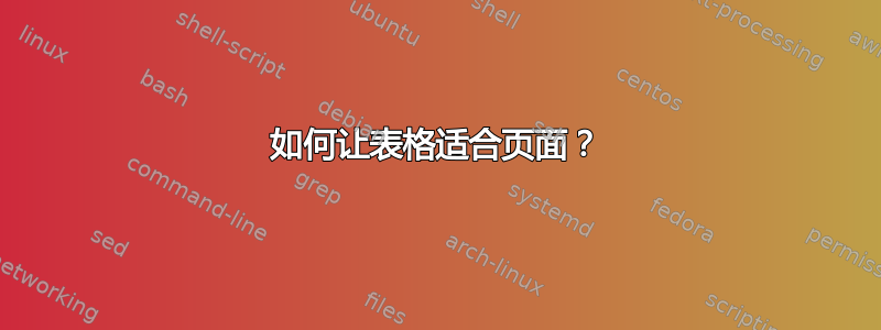 如何让表格适合页面？