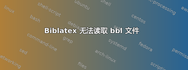 Biblatex 无法读取 bbl 文件 