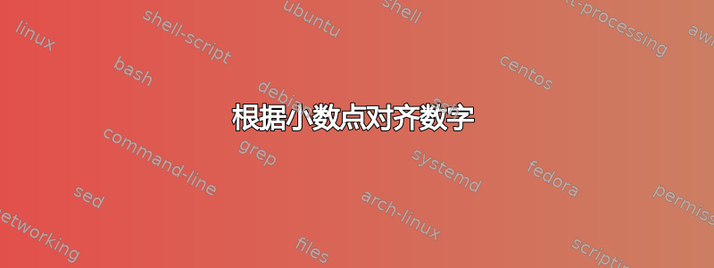 根据小数点对齐数字