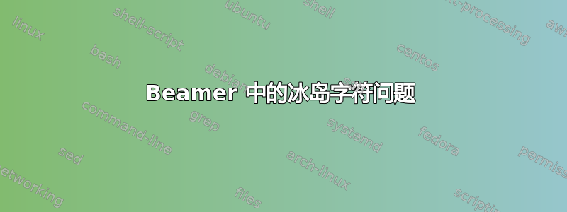 Beamer 中的冰岛字符问题