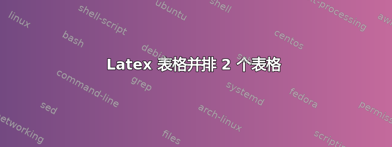 Latex 表格并排 2 个表格