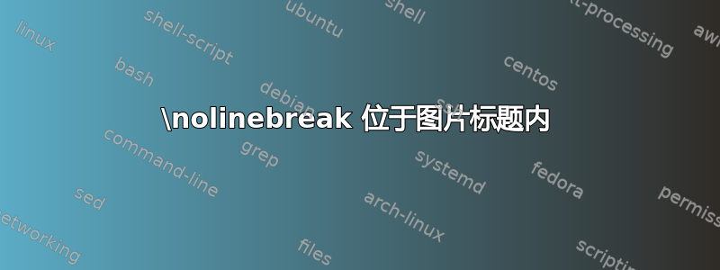 \nolinebreak 位于图片标题内