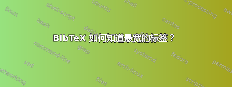 BibTeX 如何知道最宽的标签？