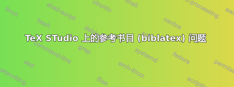 TeX STudio 上的参考书目 (biblatex) 问题