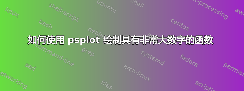 如何使用 psplot 绘制具有非常大数字的函数