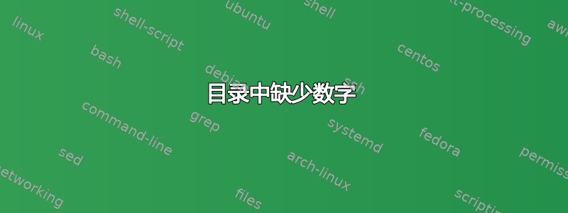 目录中缺少数字