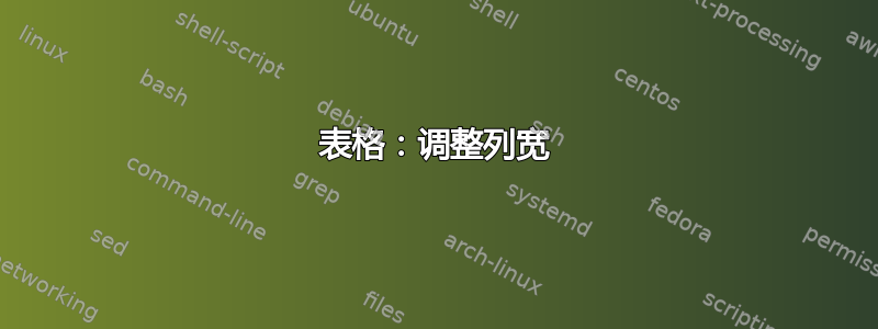 表格：调整列宽