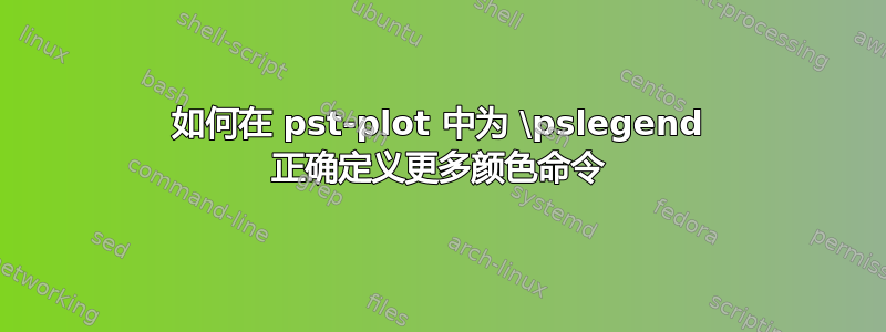 如何在 pst-plot 中为 \pslegend 正确定义更多颜色命令