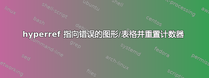 hyperref 指向错误的图形/表格并重置计数器