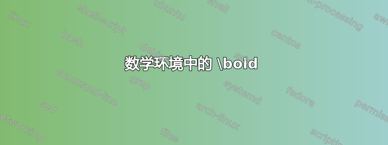 数学环境中的 \bold